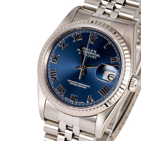 2003 rolex datejust blue